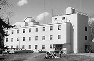 The new Geophysical Institute building with retractable dome and other equipment. In later years, it became known as the Chapman Building. Photo: Geophysical Institute