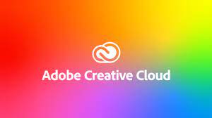 The words 'Adobe Creative Cloud' on a rainbow background
