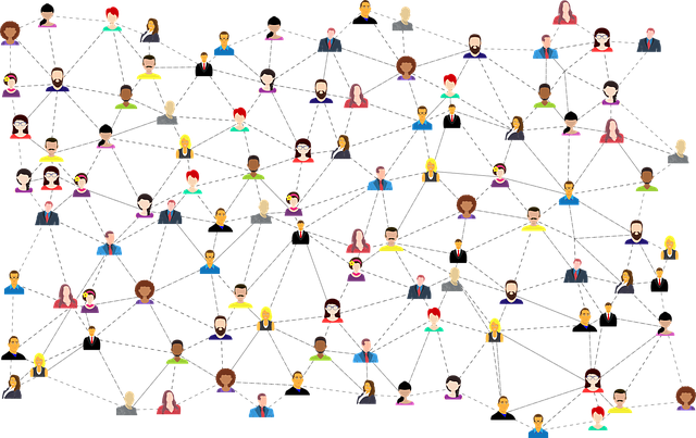 Graphic of a network of people