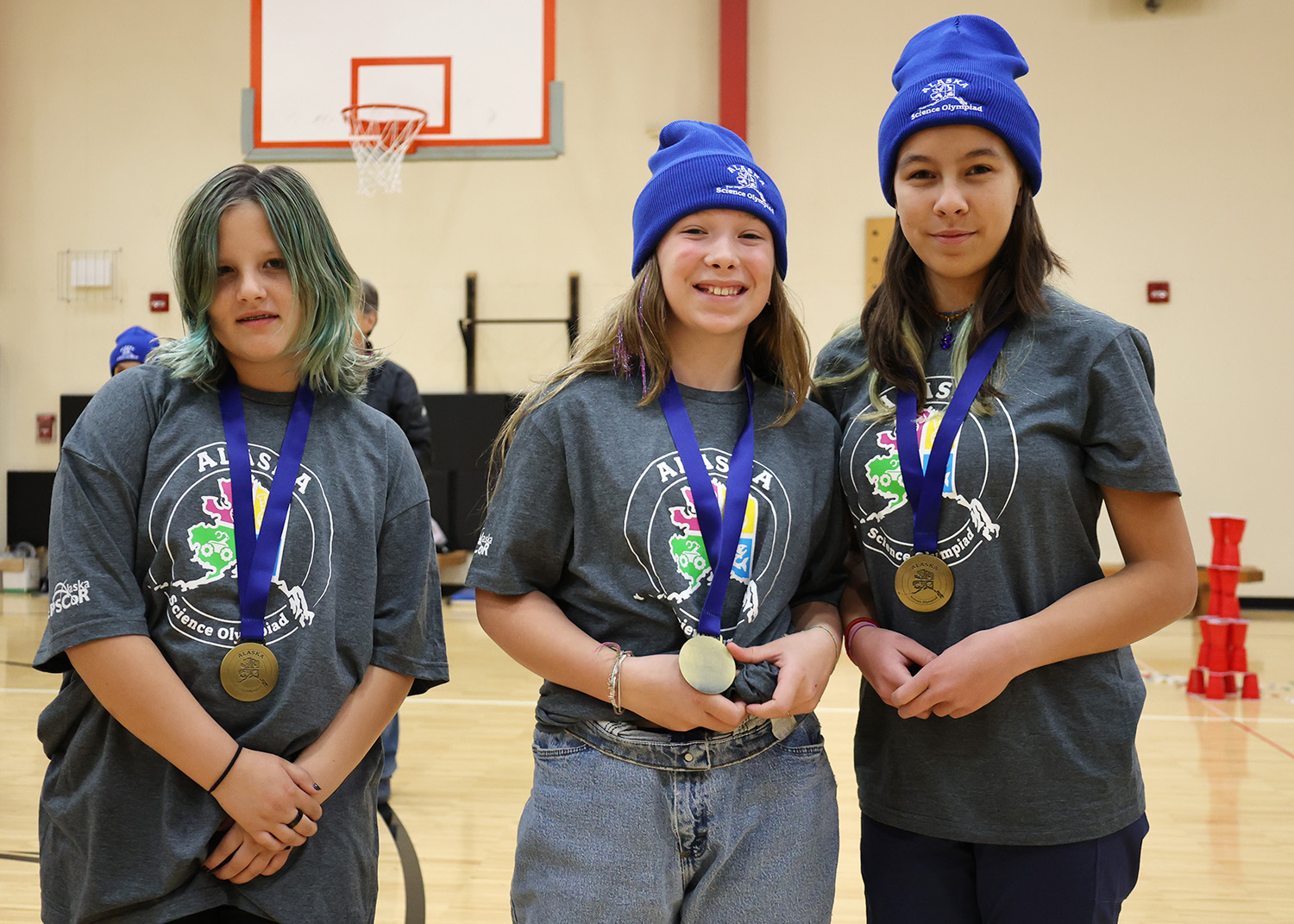 Klukwan School students receiving awards.