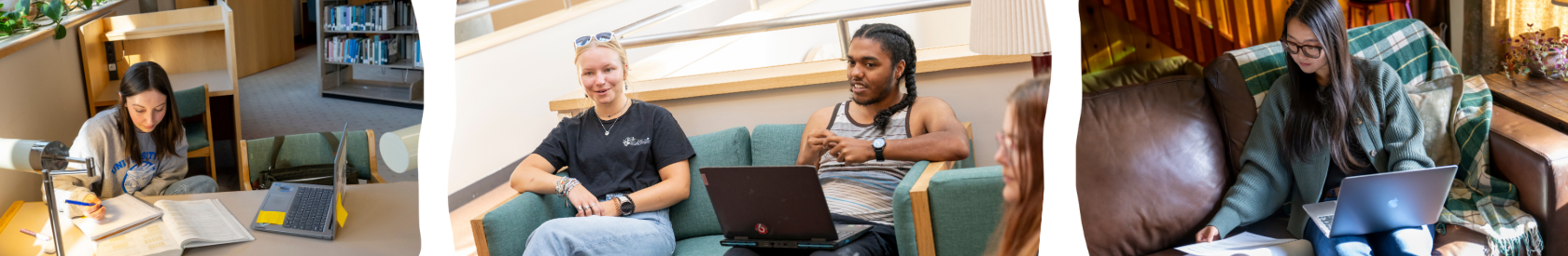 Photos of UAS students on computers working