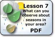 what can you observe about the seasons in your area?