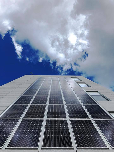 Solar panels on the ELIF building