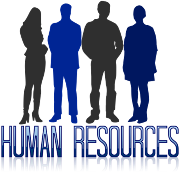 Figures standing above words human resources