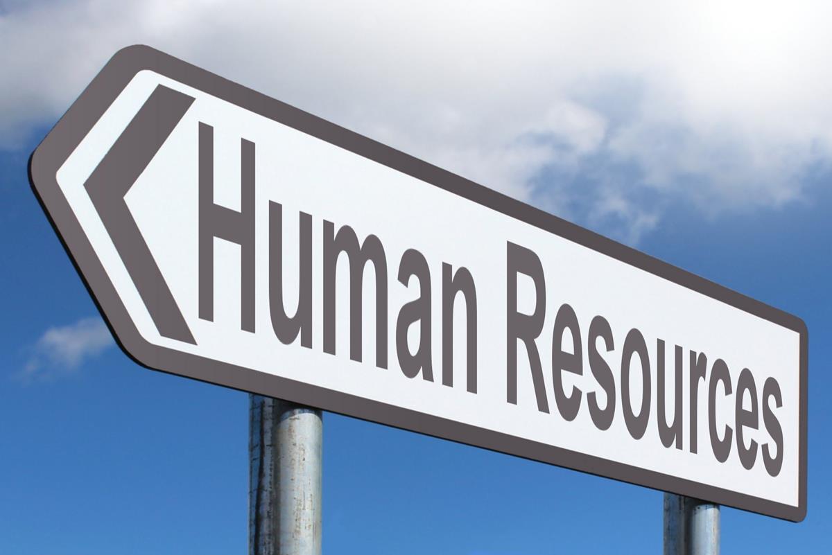 Road sign saying human resources