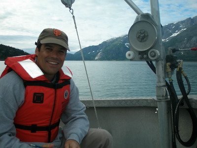 David Tallmon in a boat