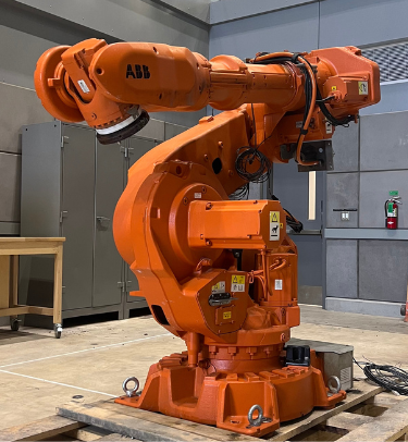 The orange robotic arm in UAF's engineering building