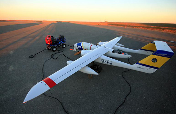 A large UAV on a runway