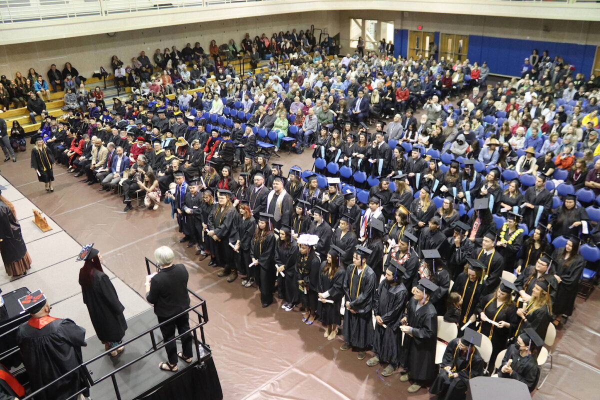 The University of Alaska Southeast class of 2024 receive their degrees during a commencement ceremony Sunday at the UAS Recreation Center.
