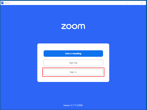 zoom welcome screen