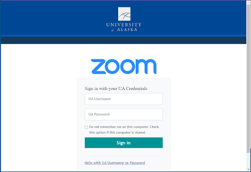 Zoom web browser sign in