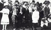 Fairbanks children watching Wickersham's cornerstone dedication July 4, 1915. Photo: Alaska State Library, Wickersham Collection