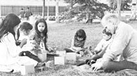 Sunny and warm weather prevailed most of the week. For children, a daily recreation program was supervised in the Patty Building and movies were shown at night.