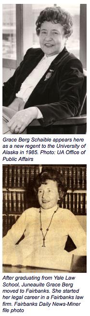 Grace Schaible as a New Regent to the University of Alaska in 1985.