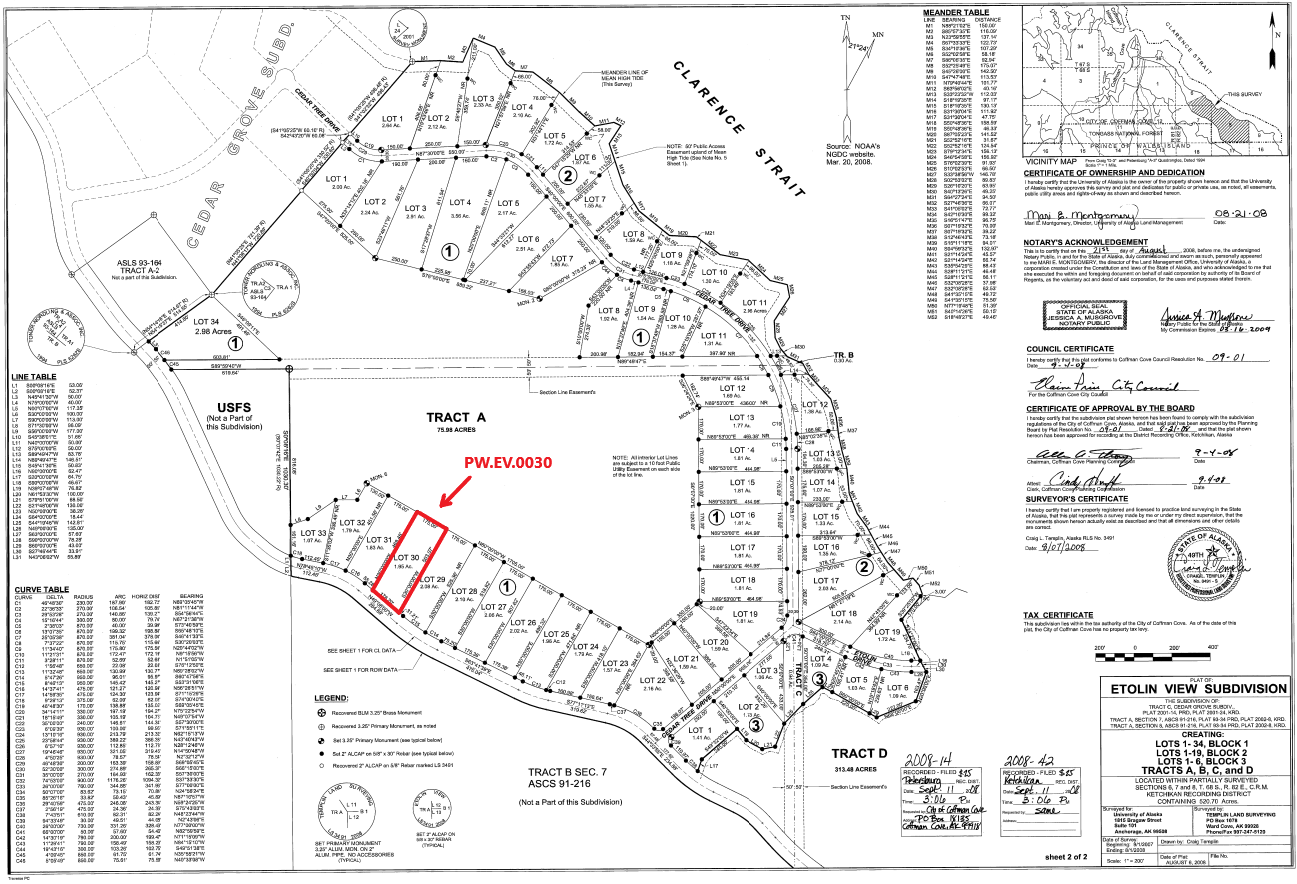 Etolin View Subdivision Red Outline Plat